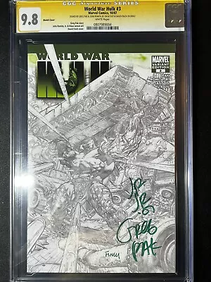 Buy 🔥rare🔥world War Hulk 3 Cgc 9.8**signed✍️finch, Romita, Variant Sketch Cover • 256.24£