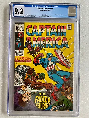Buy Captain America #126 CGC 9.2 White Pages, 1970, 1st Appearance Of Diamond Head • 288.93£