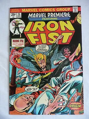 Buy Marvel Premiere #15 Comic 1974 1st Appearance & Origin Of Iron Fist Daniel Rand • 77£