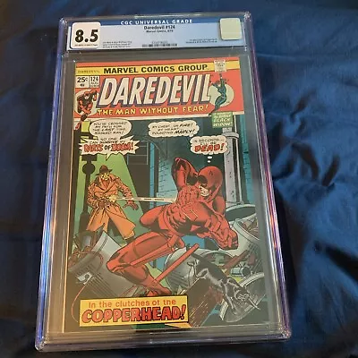 Buy CGC 8.5 Daredevil 124 1975 Black Widow 1st Appearance Of Copperhead !!! Awesome! • 98.82£