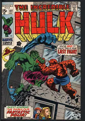 Buy Incredible Hulk #122 4.5 // Hulk Vs. Fantastic Four Marvel Comics 1969 • 56.76£