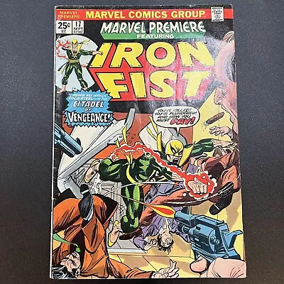 Buy MARVEL PREMIERE #17 1974 3RD IRON FIST - 1ST APPEARANCE Of TRIPLE-IRON • 16.06£