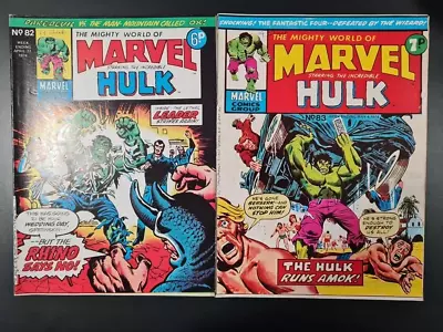 Buy The Mighty World Of Marvel Starring Hulk / Avengers #82 & #83 Marvel Uk 1974 • 0.99£