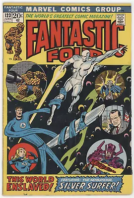 Buy Fantastic Four 123 Marvel 1972 VG Silver Surfer Galactus Stan Lee John Buscema • 13.96£