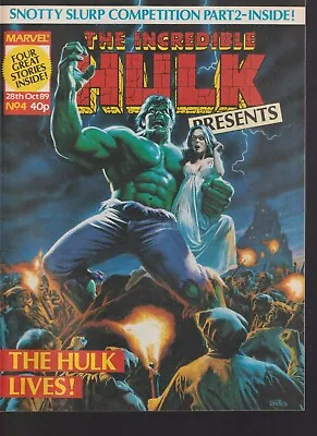 Buy Marvel Incredible Hulk Presents Comic #4 10/89 Action Force~Dr Who~Indie Jones • 9.95£
