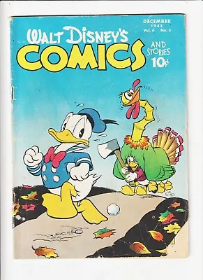 Buy Walt Disney’s COMICS AND STORIES V6#3 (#63) WALY KELLY CARL BARKS Thanksgiving C • 71.70£