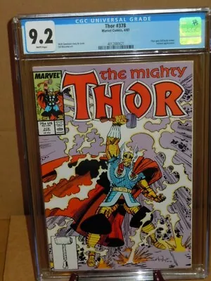 Buy Thor #378 CGC 9.2 Marvel Comics 1987 🔑 1st App. Thor's Battle Armor & Kartak • 46.51£