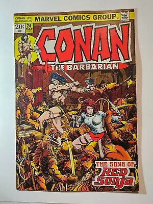 Buy CONAN THE BARBARIAN No. 24 (1973) Marvel Barry Smith The Song Of Red Sonja! VF • 99.57£