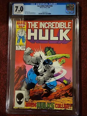 Buy The Incredible Hulk #326 CGC 7.0 FN/VF Marvel Comic Book Graded Geiger AN • 31.77£