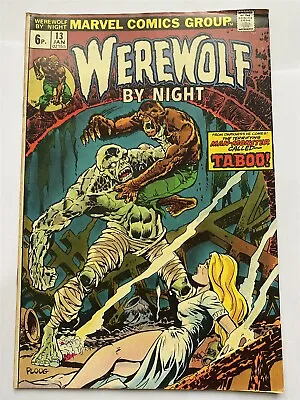 Buy WEREWOLF BY NIGHT #13 Marvel Comics UK Price 1974 VG • 9.95£