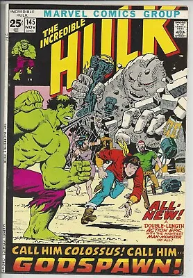 Buy Incredible Hulk #145 F (6.0) 1971 Origin Of Hulk Retold! $.25 Cover • 31.60£