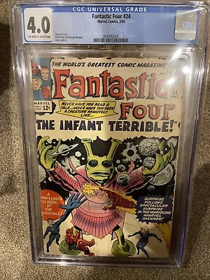 Buy Fantastic Four #24 CGC 4.0 - The Infant Terrible - $ Cent Copy $ Unstamped • 199.99£
