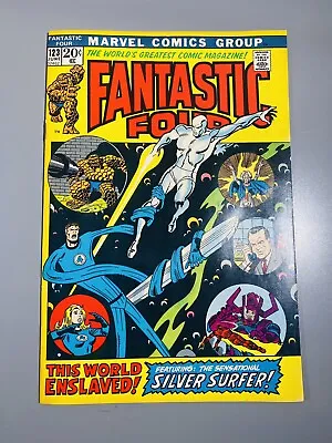 Buy Fantastic Four #123 NM 9.4 BEAUTY Silver Surfer Marvel, 1972 1st Print • 129.26£