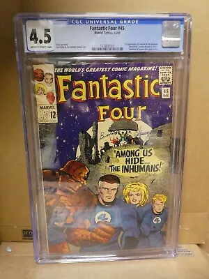 Buy Marvel Comics Fantastic Four CGC 45 4.5 1st Appearance Inhumans • 329.99£