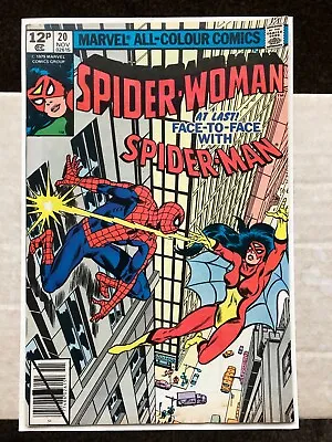 Buy Spider-Woman 20 (1979) 1st Meeting With Spider-Man. Origin Spiderwoman Retold • 17.99£
