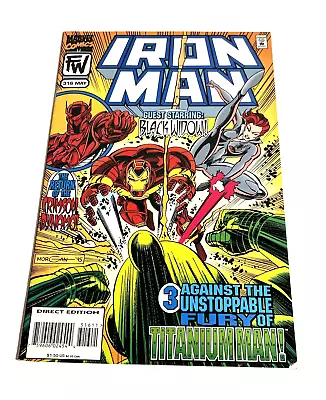 Buy Marvel Comic IRON MAN #316 Starring BLACK WIDOW | Crimson DYNAMO V TITANIUM MAN! • 3£