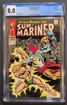 Buy Sub-Mariner #4 Marvel Comics 8/68 CGC 8.0 • 86.96£