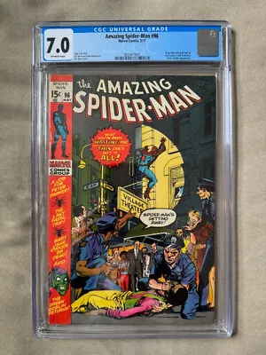 Buy Amazing Spiderman 96 CGC 7 OW Pages Green Goblin! Not Approved By Comics Code! • 152.12£