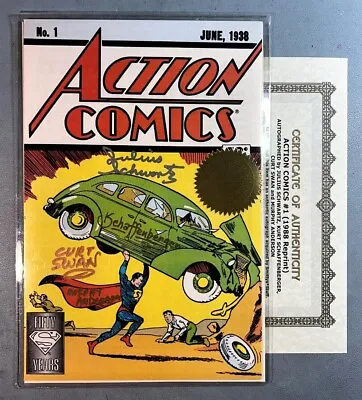 Buy ACTION COMICS 1 '88 Reprint SIGNED By SCHWARTZ, SWAN, SCHAFFENBERGER & ANDERSON* • 662.38£