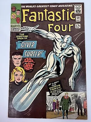 Buy Fantastic Four #50 (1966) Silver Surfer Cover App. In 4.5 Very Good+ • 261.13£