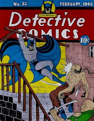 Buy Detective Comics # 36 1940 Golden Age Batman Cover Recreation Original Comic Art • 237.17£