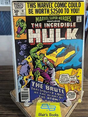 Buy Bronze MARVEL SUPER HEROES #91 [1980] 6.0-6.5; Reprints Hulk #140_Harlan Ellison • 4£