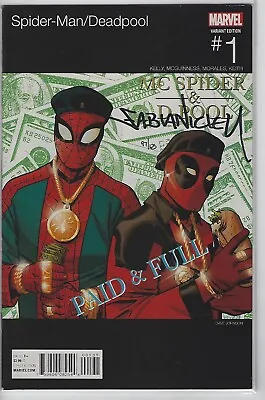 Buy Marvel Spider-Man/Deadpool #1 Hip Hop Variant DF Fabian Nicieza Auto/Au 97/125 • 79.05£