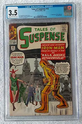 Buy Tales Of Suspense #43 (Marvel, 7/63) CGC 3.5 Very Good- (5th App. Iron Man) • 200.07£