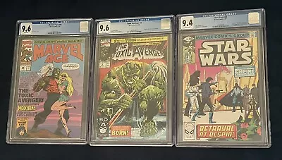 Buy MARVEL AGE #98 CGC 9.6 Toxic Avenger#1  9.6 And Star Wars # 43 9.4 (3 Book Lot) • 249.33£