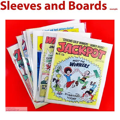 Buy 10 X Comic Bags ONLY For Whizzer And Chips And Jackpot UK Comics Size4 Acid-Free • 9.99£