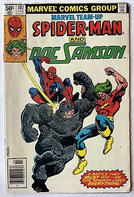 Buy Marvel Team-Up #102 Newsstand Frank Miller Cover! Spider-Man Doc Samson MidGrade • 2.39£