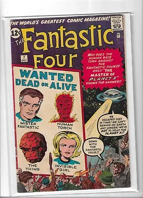 Buy Fantastic Four # 7 Very Good Plus [Planet X] Cents Copy • 475£