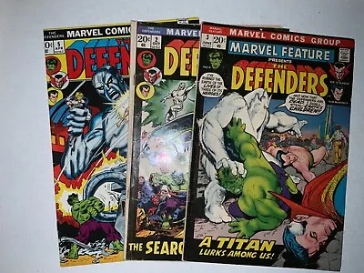 Buy The Defenders #’s 2 & 5 W/ Marvel Feature # 3 (Key Issues)-1972-3 Comic Book Lot • 67£