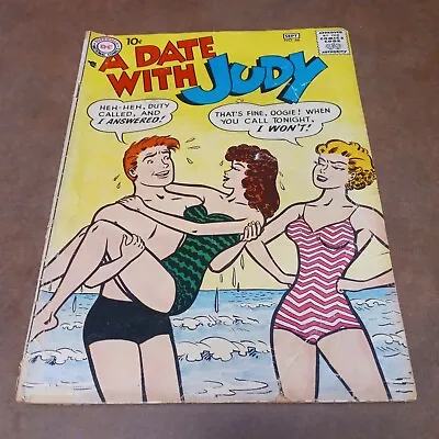 Buy A Date With Judy #66 DC Golden Age 1958 Swimsuit Headlights Cover Good Girl Art • 44.87£