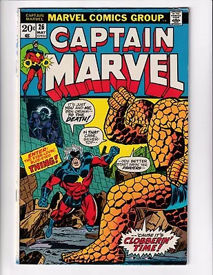 Buy Captain Marvel 26 Fn Marvel Comics Book 2nd Thanos Controller 1st Death (1973) • 64.33£