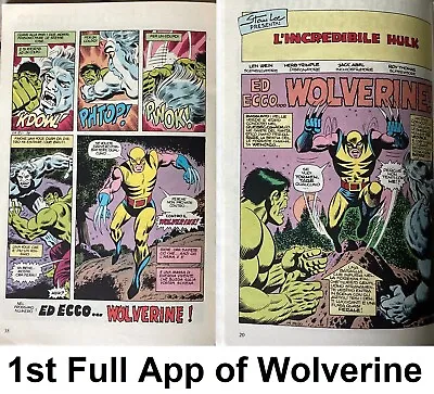 Buy Incredible Hulk #180 181 182 1st Full Appearance Of Wolverine  Italian Edition • 174.76£