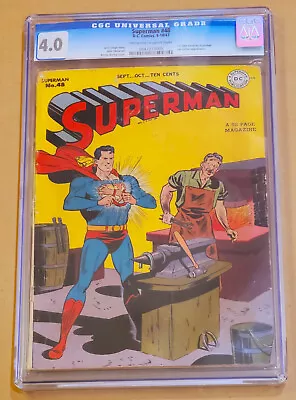 Buy SUPERMAN #48 (DC: 1947) 1st Time Travel; Luthor Appearance CGC 4.0 (VG) • 320.24£