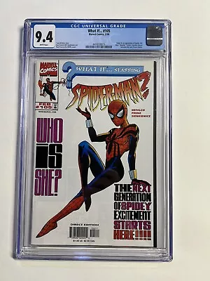 Buy What If 105 Cgc 9.4 Who Is She?! Marvel 1998 1st Mayday Parker • 143.91£