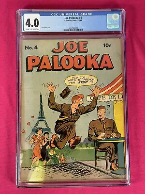 Buy 1944 Joe Palooka #4 (series 1) CGC 4.0 C-OW - HAM FISHER Eiffel Tower Columbia • 119.46£