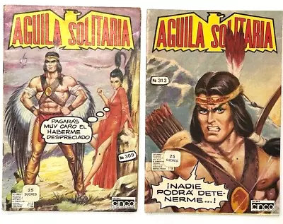 Buy 2 Aguila Solitaria Spanish Comics Lot 309 And 313 (1986) Colombia Paquines Cinco • 5.60£