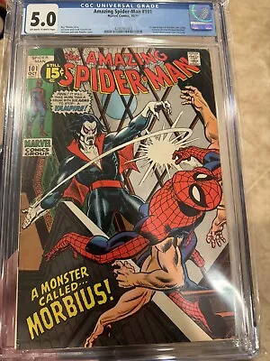 Buy Amazing Spider-Man #101 CGC 5.0 1971 3718380014 1st App. Morbius • 217.74£