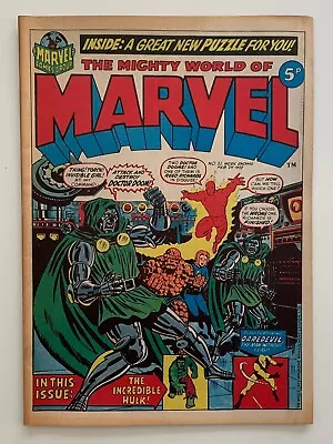 Buy Mighty World Of Marvel #21 KEY Reprints Daredevil #1. RARE MARVEL UK 1972. FN • 165£