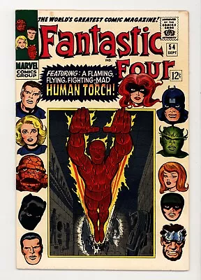 Buy Fantastic Four 54 F/VF 1st Appearance M'Wabu & Prester John. Kirby Art 1966 • 50.36£