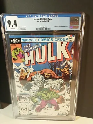Buy Incredible Hulk #272 CGC 9.4 (06/1982) Marvel Comics Rocket Raccoon 2nd App • 102.64£