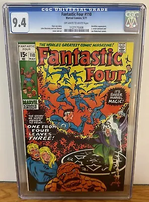 Buy Fantastic Four #110 1971 Cgc 9.4 1st Agatha Harkness Cover Annihilus App J.j.j. • 227.86£