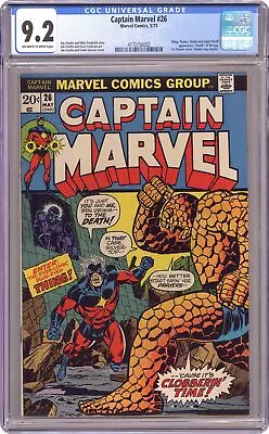 Buy Captain Marvel #26 CGC 9.2 1973 4172156002 2nd App. Thanos • 181.84£