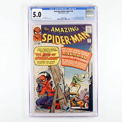 Buy The Amazing Spider-Man - #18- CGC 5.0 - OW-W - Sandman - 1st App Ned Leeds • 291.70£