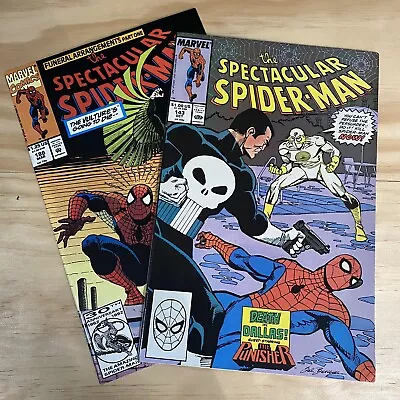 Buy Spectacular Spider-Man #143 & #186 VF/VF+ Punisher Vulture Marvel Comics • 7.96£