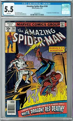 Buy Amazing Spider-Man #184 CGC 5.5 (Sep 1978, Marvel) Marv Wolfman 1st White Dragon • 39.98£