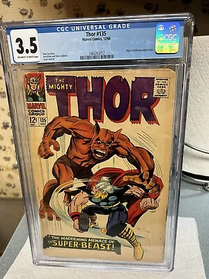 Buy Thor #135 CGC 3.5 1966 Silver Age Marvel Comics...Origin Of High Evolutionary • 120.63£